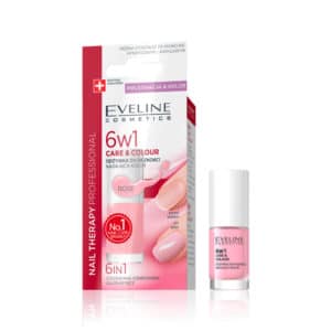 Θεραπεία Νυχιών Eveline Nail Therapy 6 in 1 Care Colour Rose