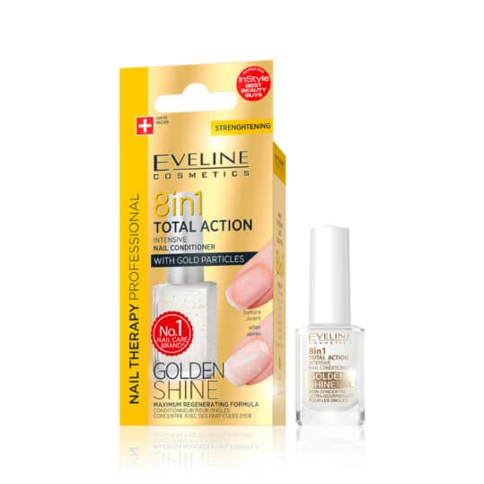Θεραπεία Νυχιών Eveline Nail Therapy 8 in 1 Golden Shine