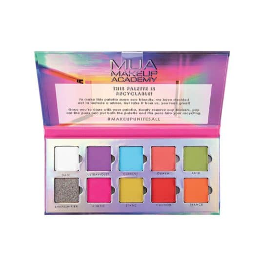 MUA Neon Lights 10 Shade Eyeshadow Palette